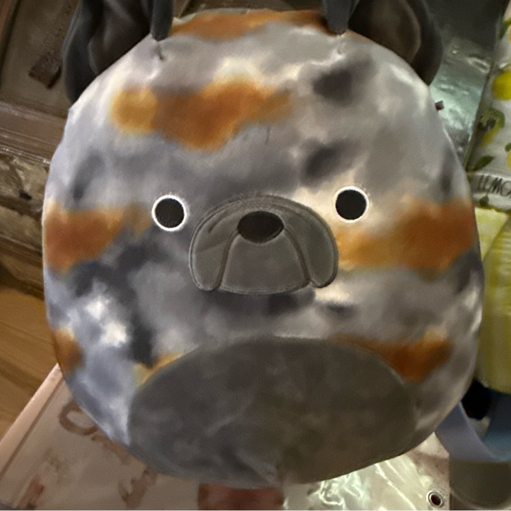 Squishmallows 11” Ballis the French Bulldog Plush with Gray and Brown Tie-Dye